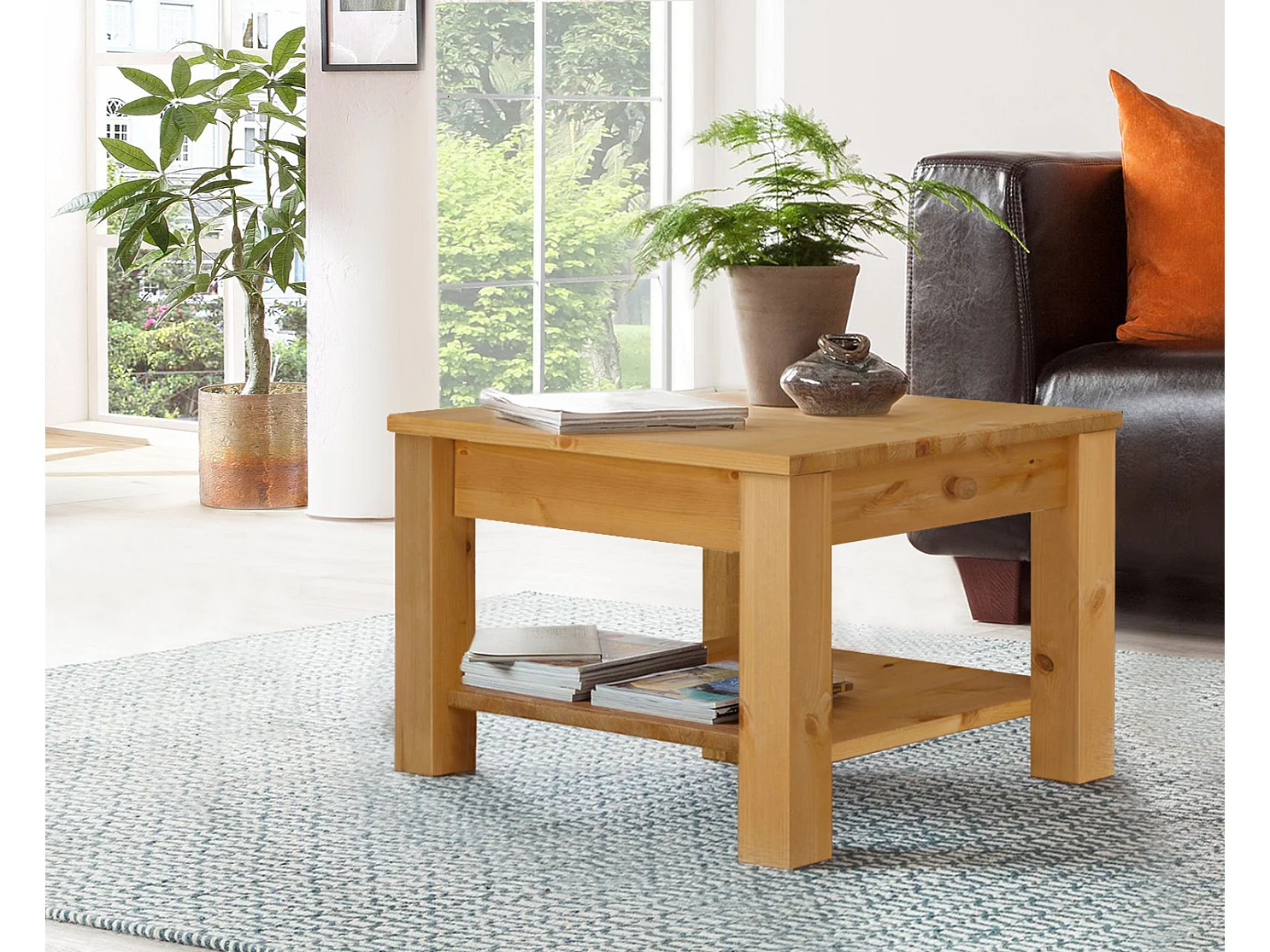 Salontafel met 1 Lade in Grenen Donkerbruin