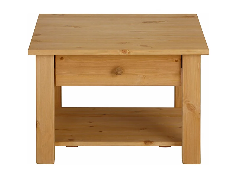 Couchtisch mit 1 Schublade in Kiefer dunkelbraun