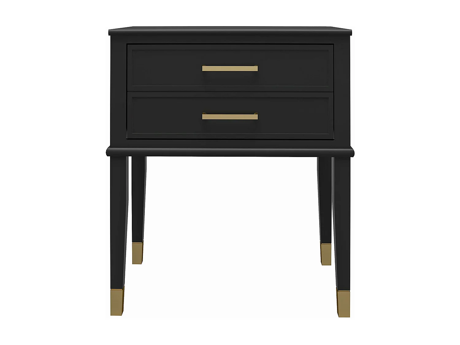 Beistelltisch mit 2 Schubladen aus MDF schwarz