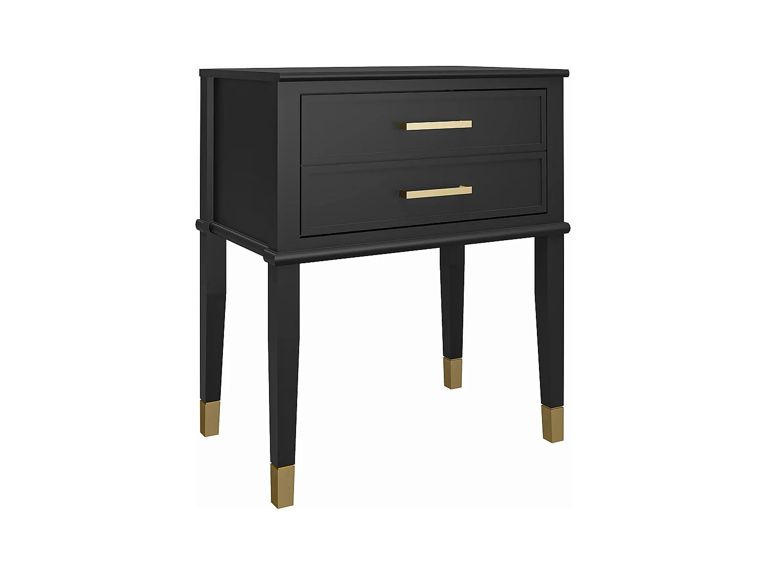 Westerleigh | Table d'appoint avec 2 tiroirs en MDF noir