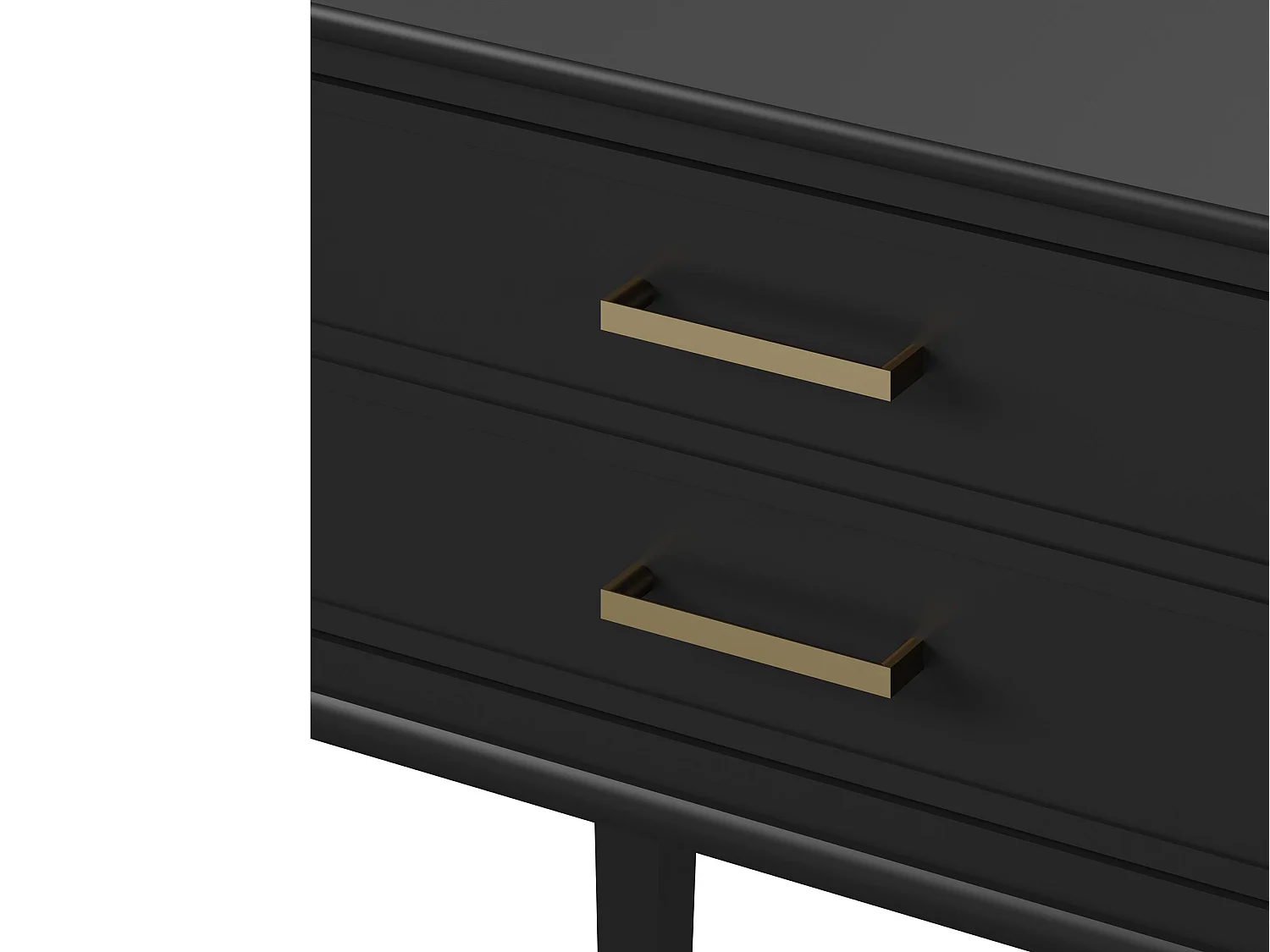 Beistelltisch mit 2 Schubladen aus MDF schwarz