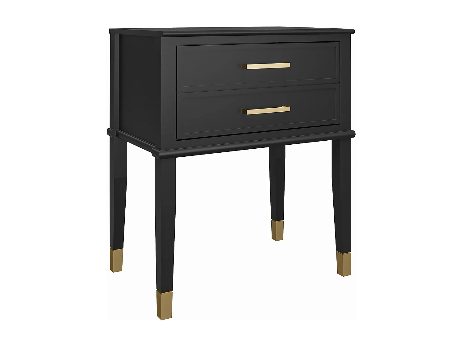 Westerleigh | Table d'appoint avec 2 tiroirs en MDF noir