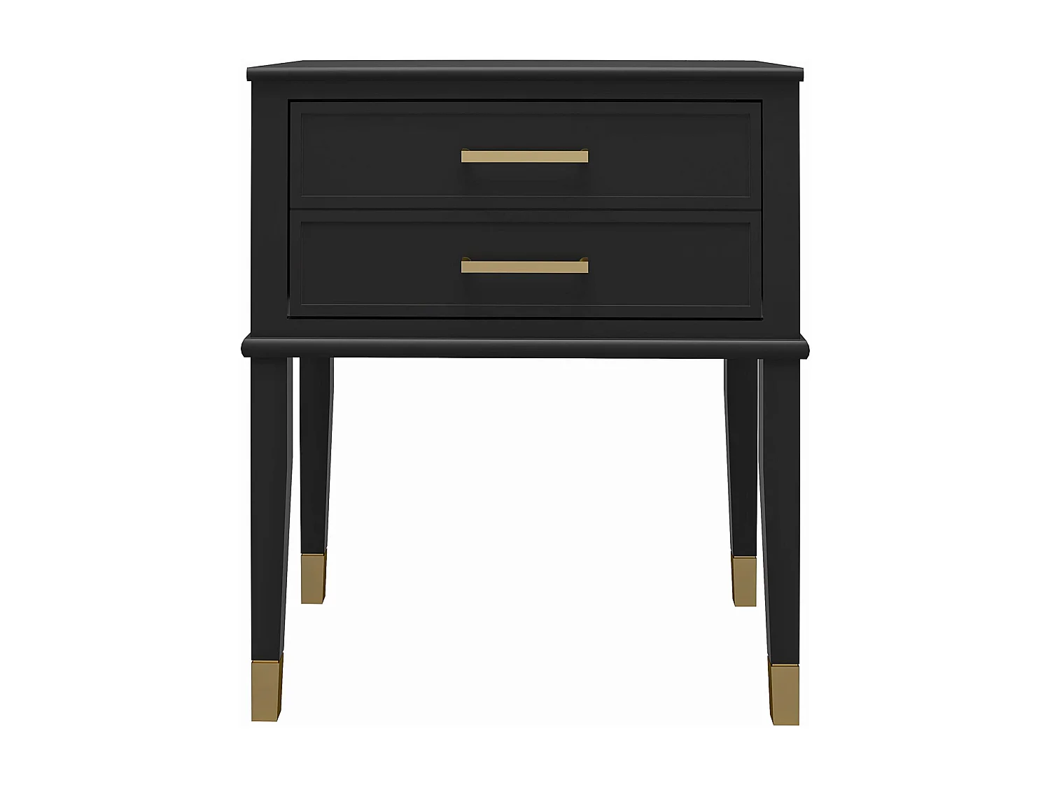 Westerleigh | Table d'appoint avec 2 tiroirs en MDF noir