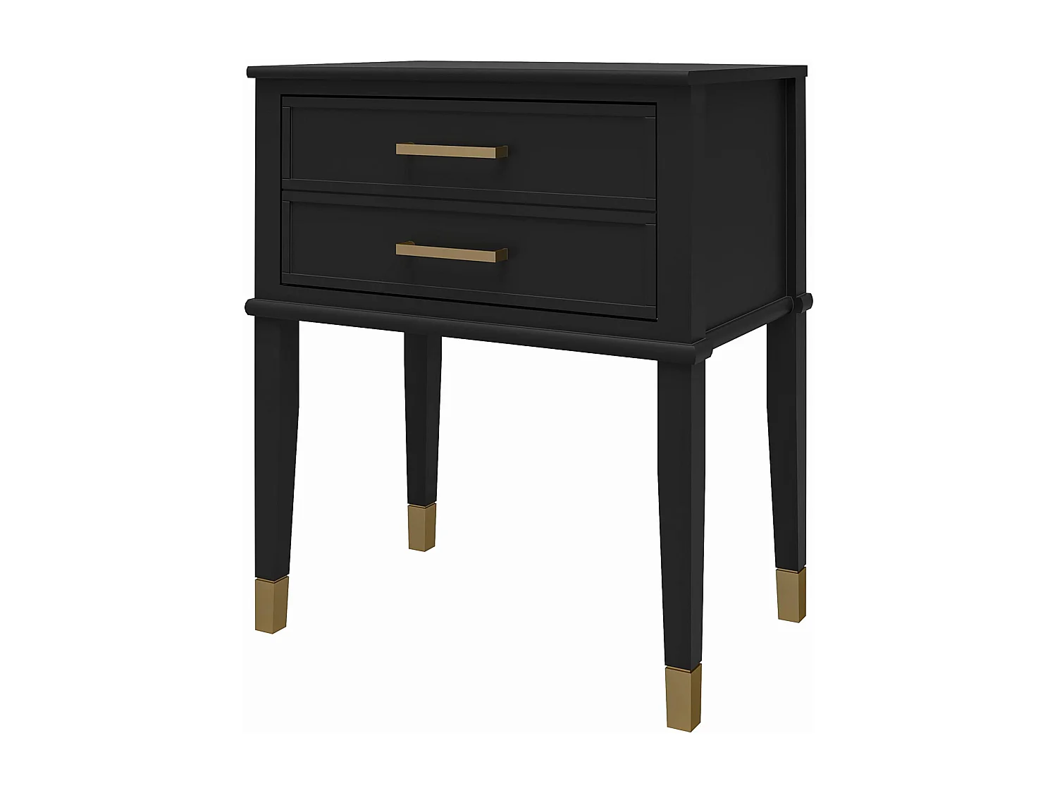 Westerleigh | Table d'appoint avec 2 tiroirs en MDF noir