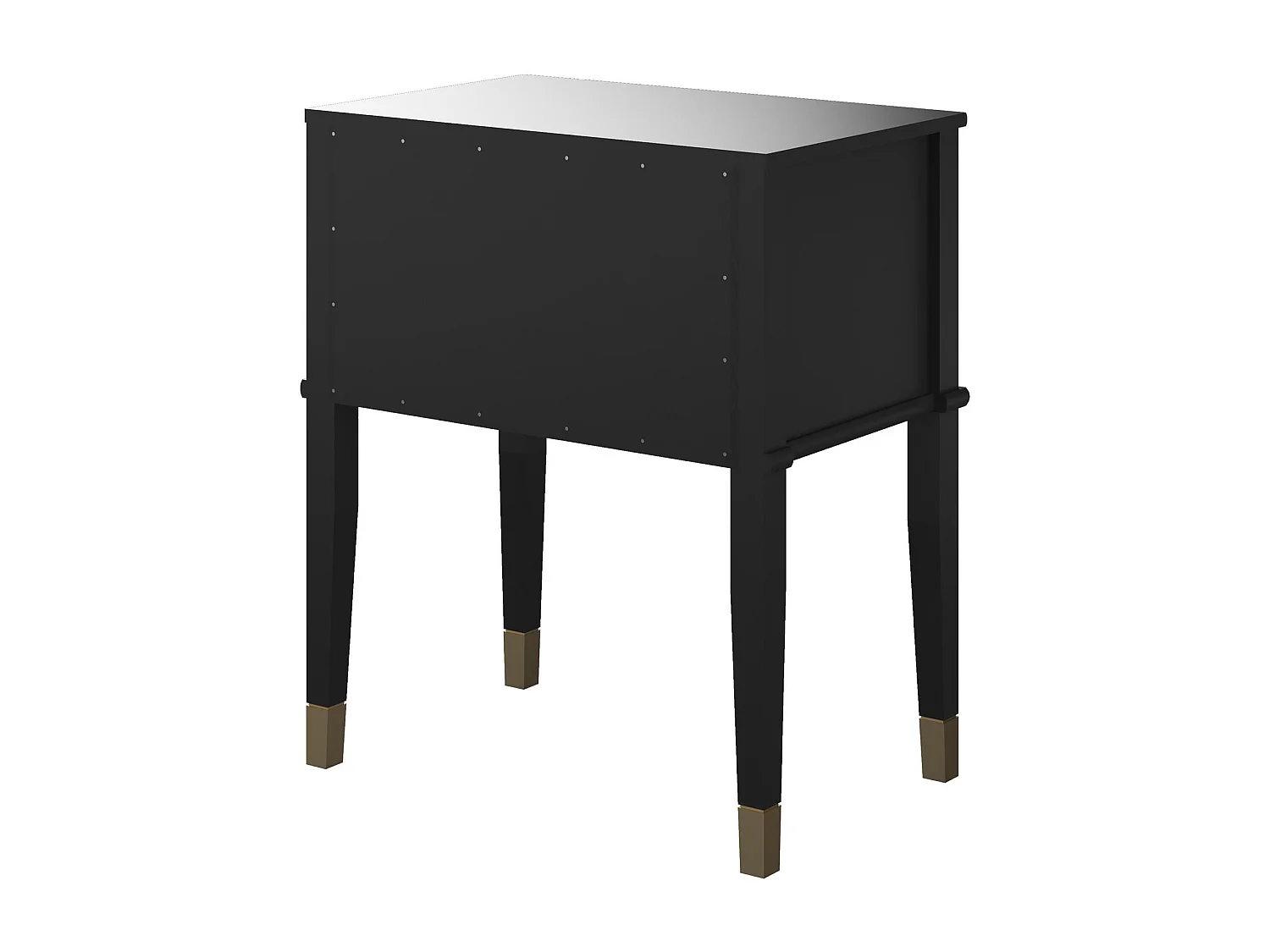 Westerleigh | Table d'appoint avec 2 tiroirs en MDF noir