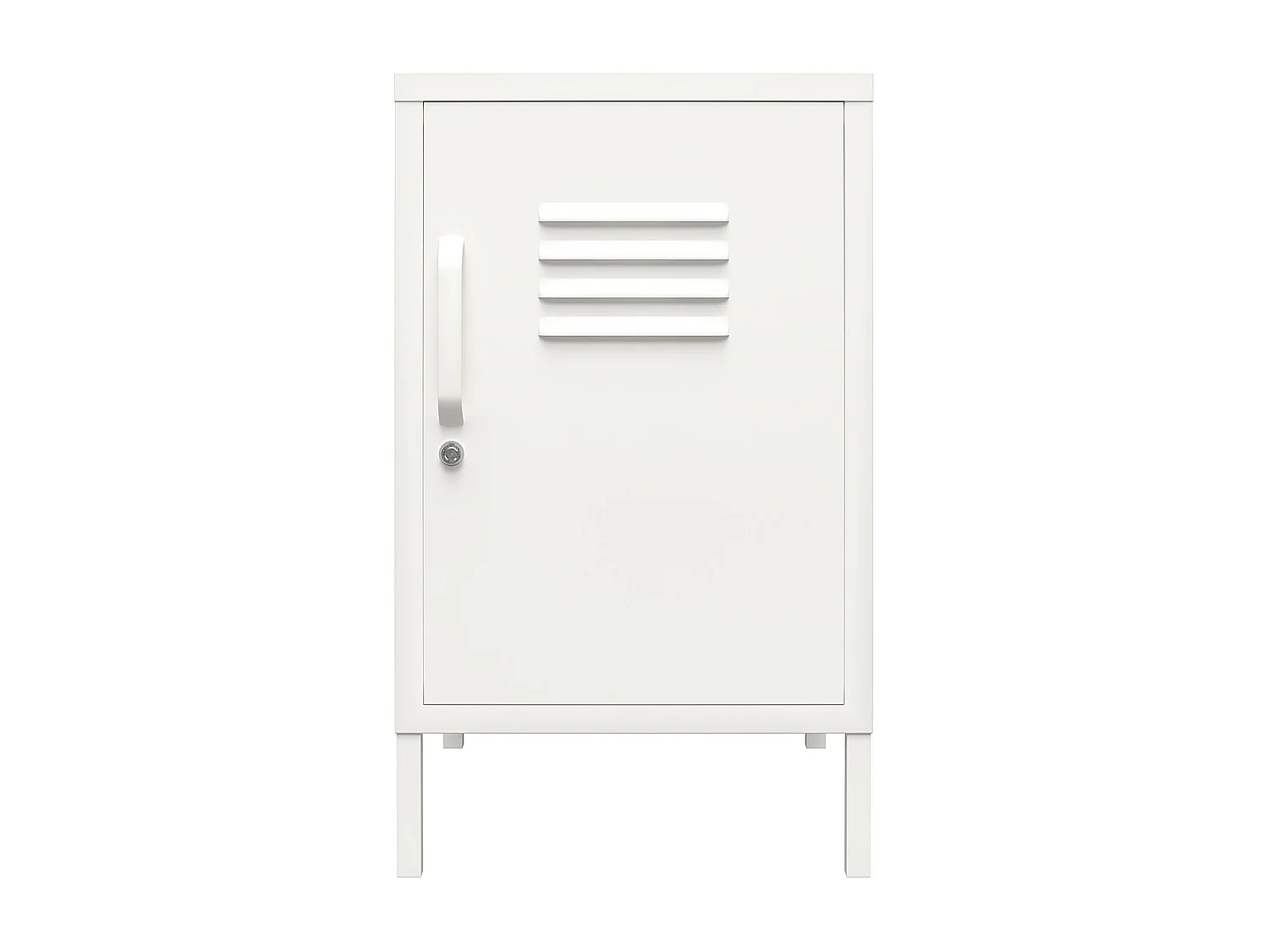 Tavolino con 1 anta in metallo bianco