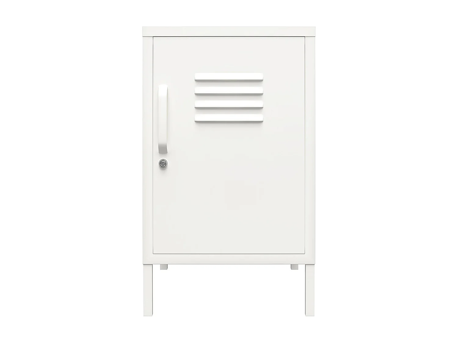 Tavolino con 1 anta in metallo bianco