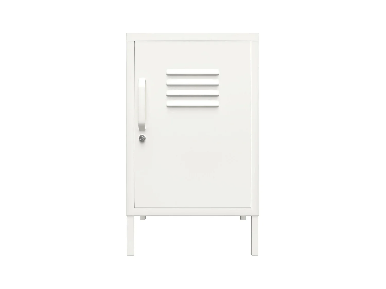 Mission District | Table d'appoint avec 1 porte en métal blanc