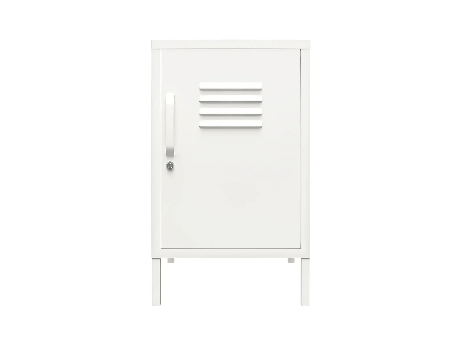 Mission District | Table d'appoint avec 1 porte en métal blanc