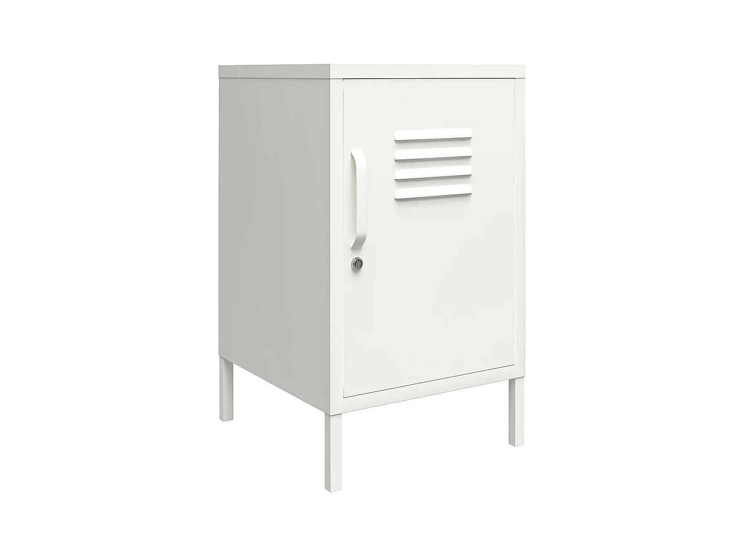 Mission District | Table d'appoint avec 1 porte en métal blanc
