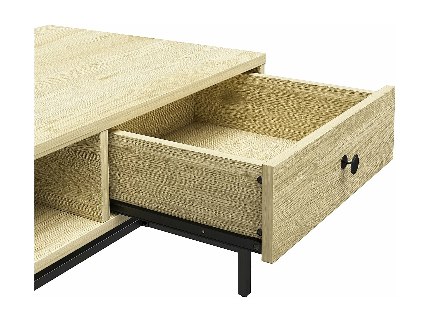 Tamlin | Table basse avec 1 tiroir en aspect bois nature