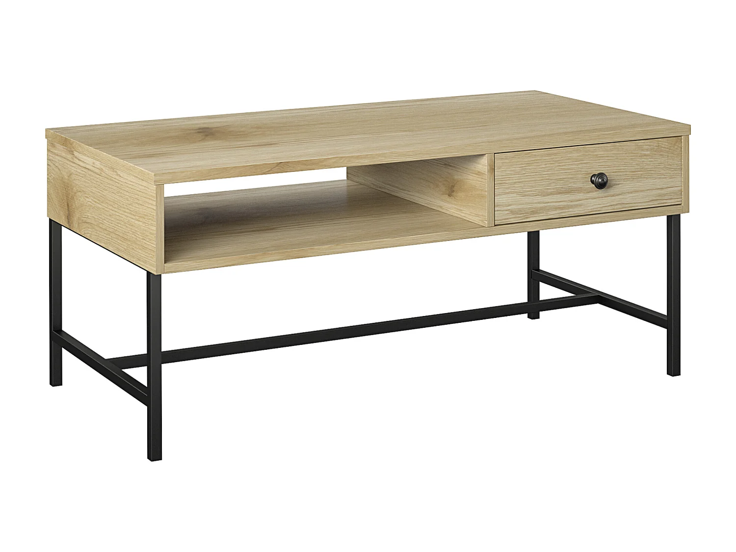 Tamlin | Table basse avec 1 tiroir en aspect bois nature