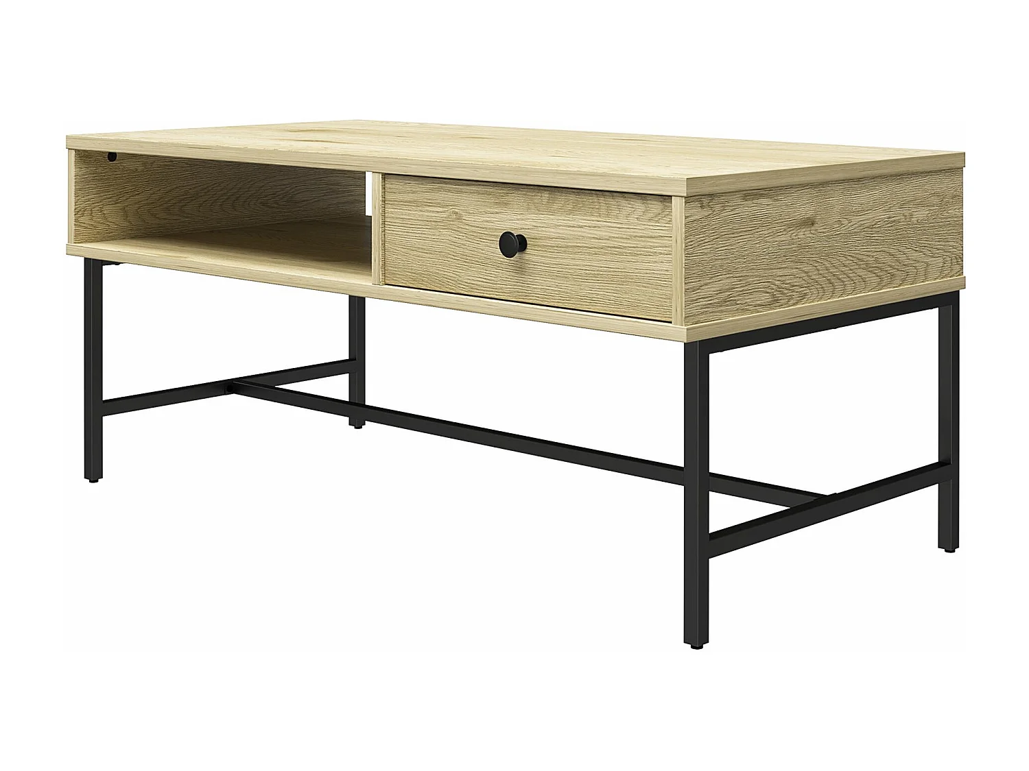 Tamlin | Table basse avec 1 tiroir en aspect bois nature