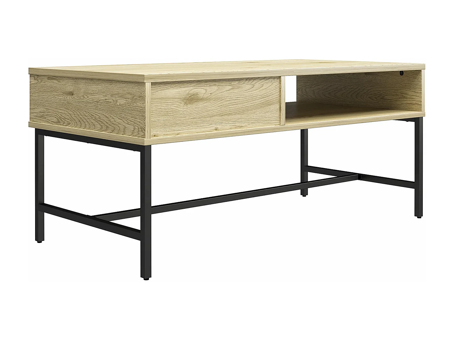 Tamlin | Table basse avec 1 tiroir en aspect bois nature