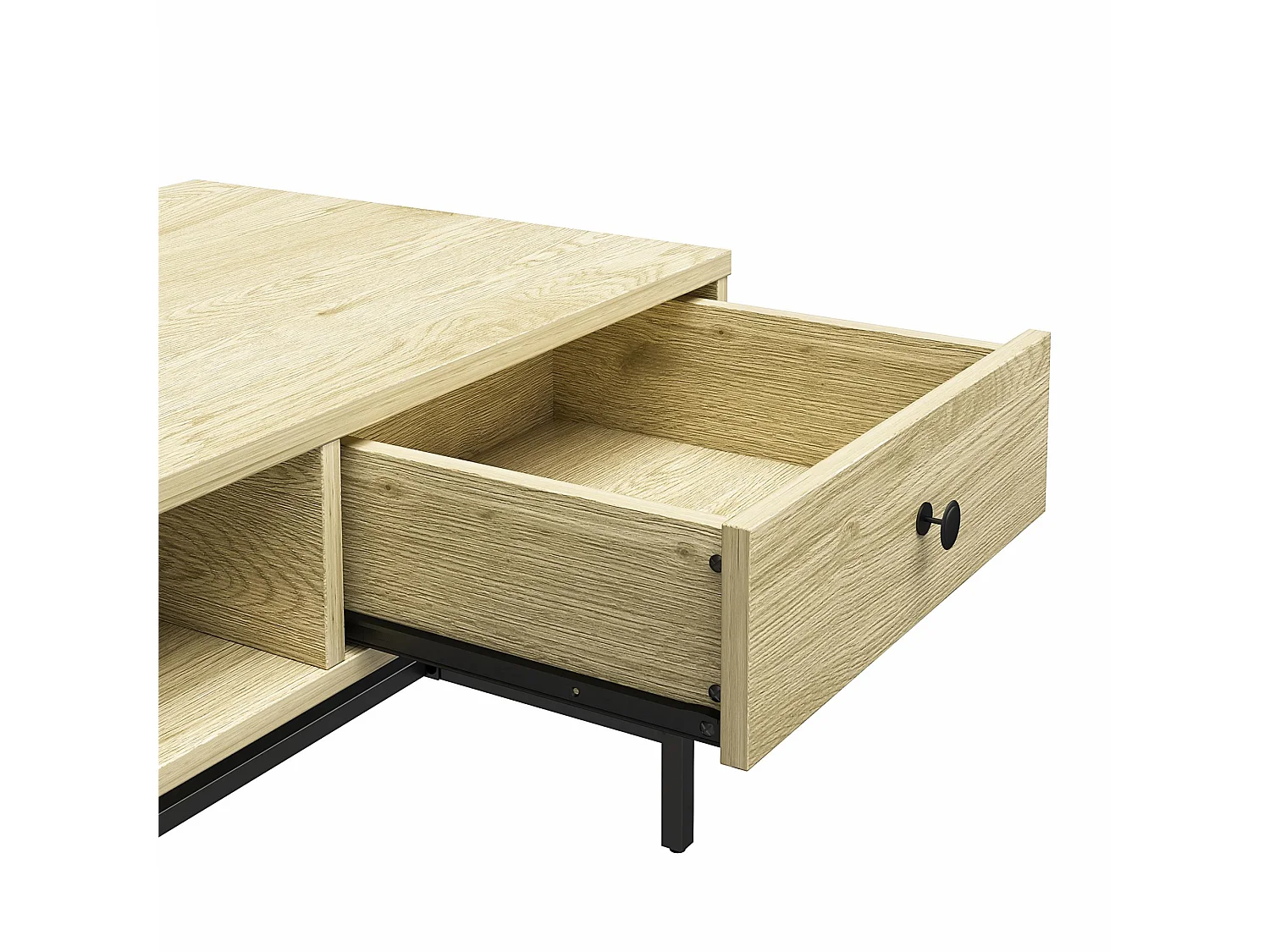 Tamlin | Table basse avec 1 tiroir en aspect bois nature