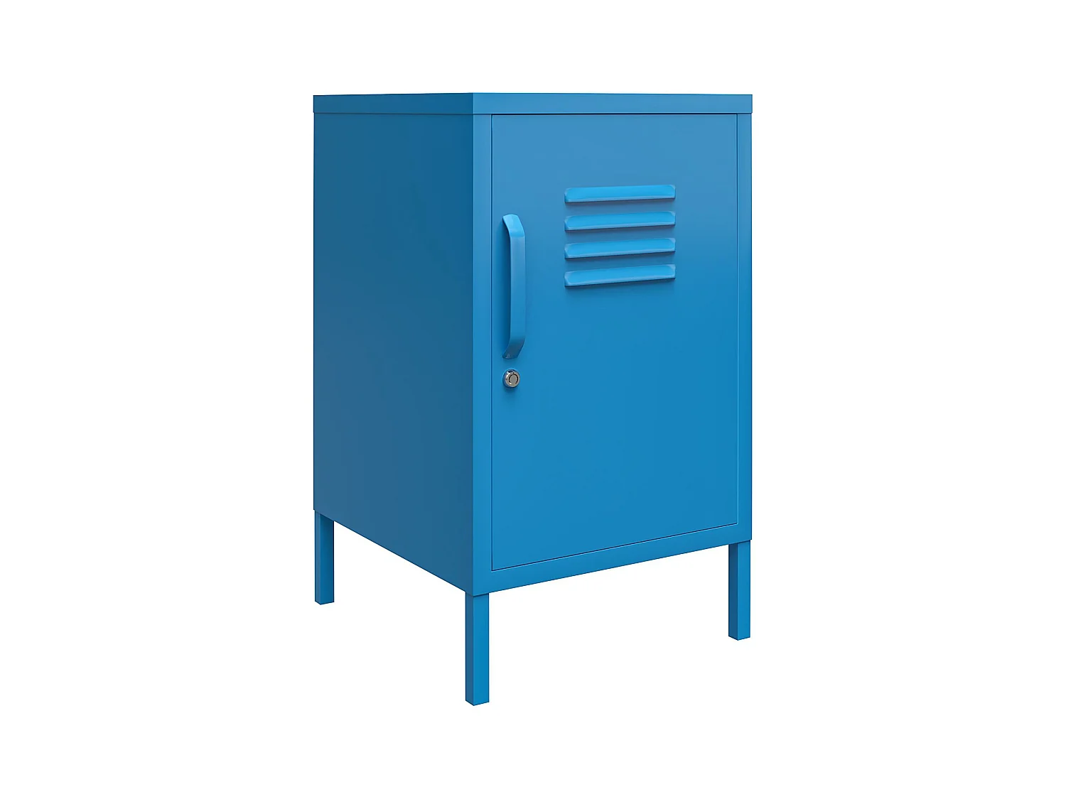 Cache | Revêtement en poudre pour table d'appoint en métal bleu
