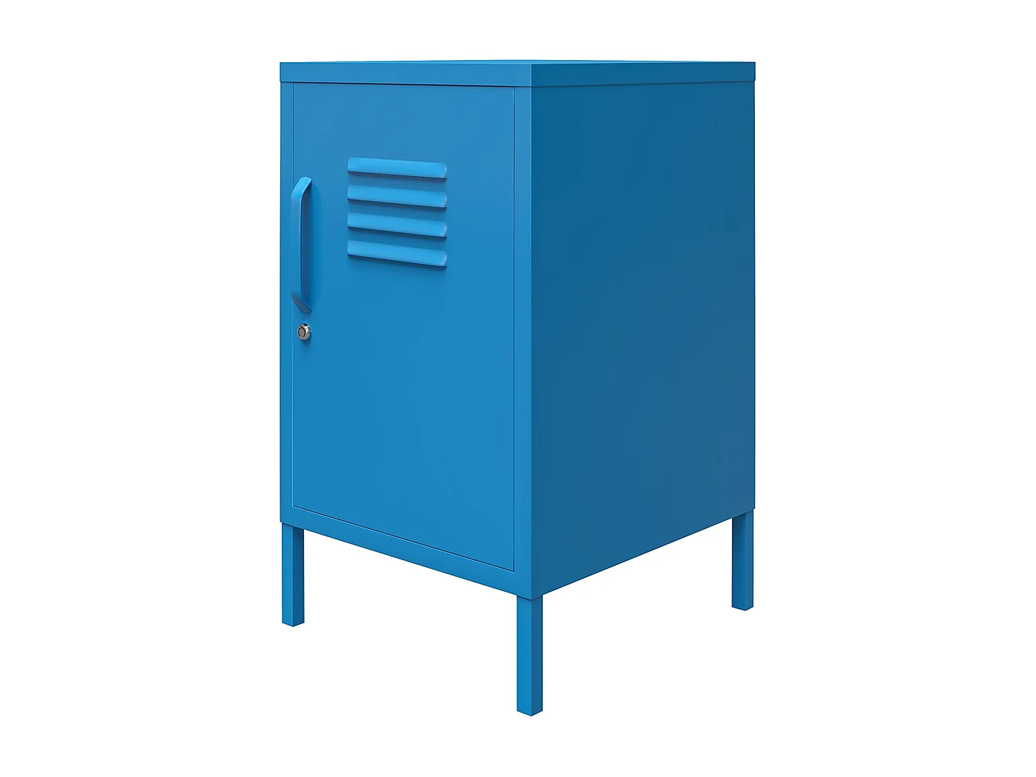 Cache | Revêtement en poudre pour table d'appoint en métal bleu