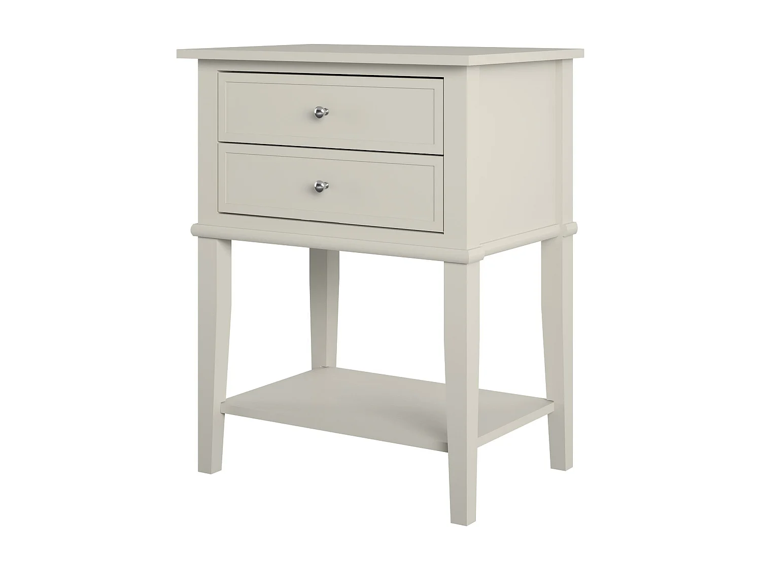 Franklin | Table d'appoint avec 2 tiroirs en MDF taupe
