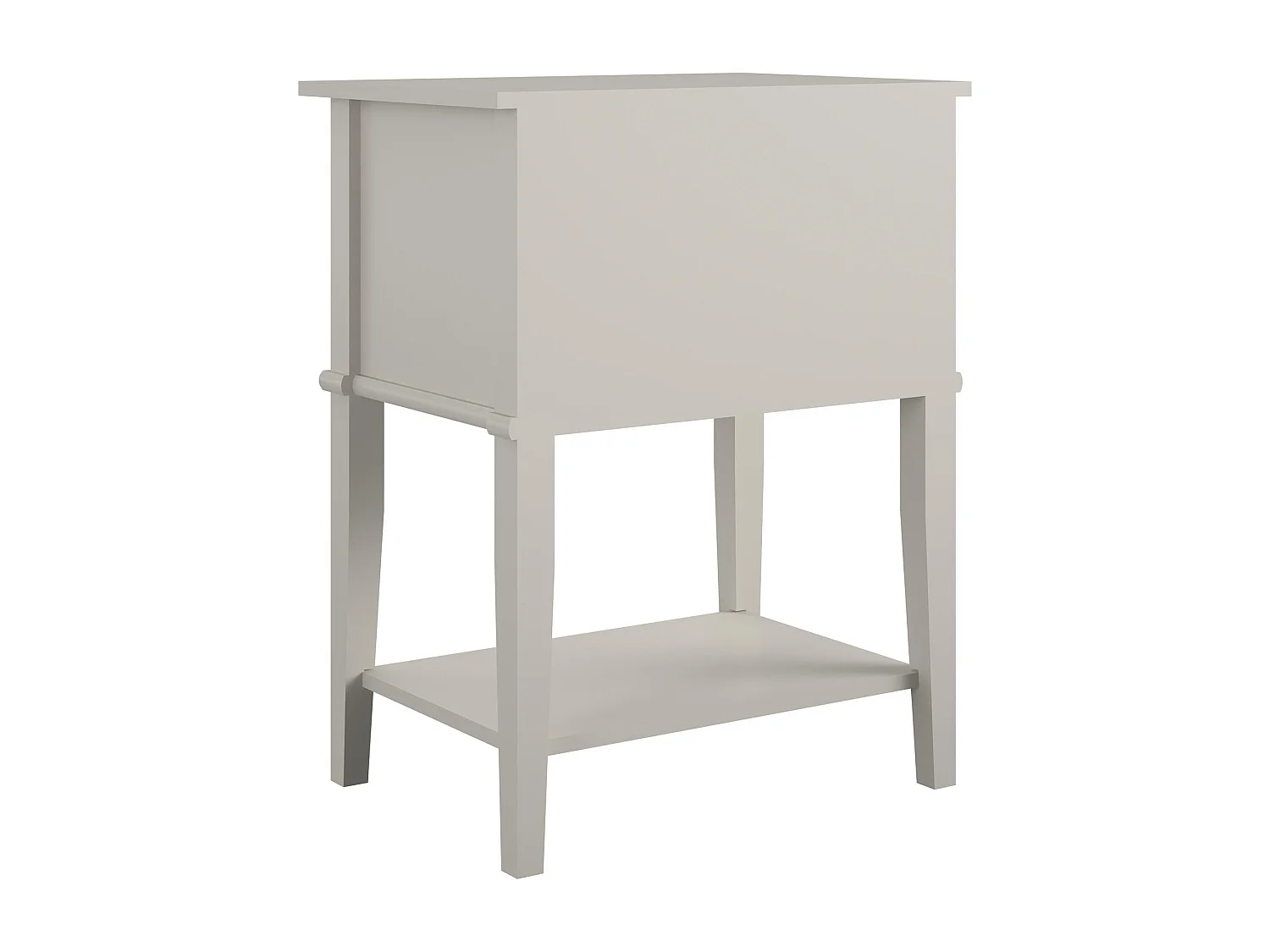 Franklin | Table d'appoint avec 2 tiroirs en MDF taupe