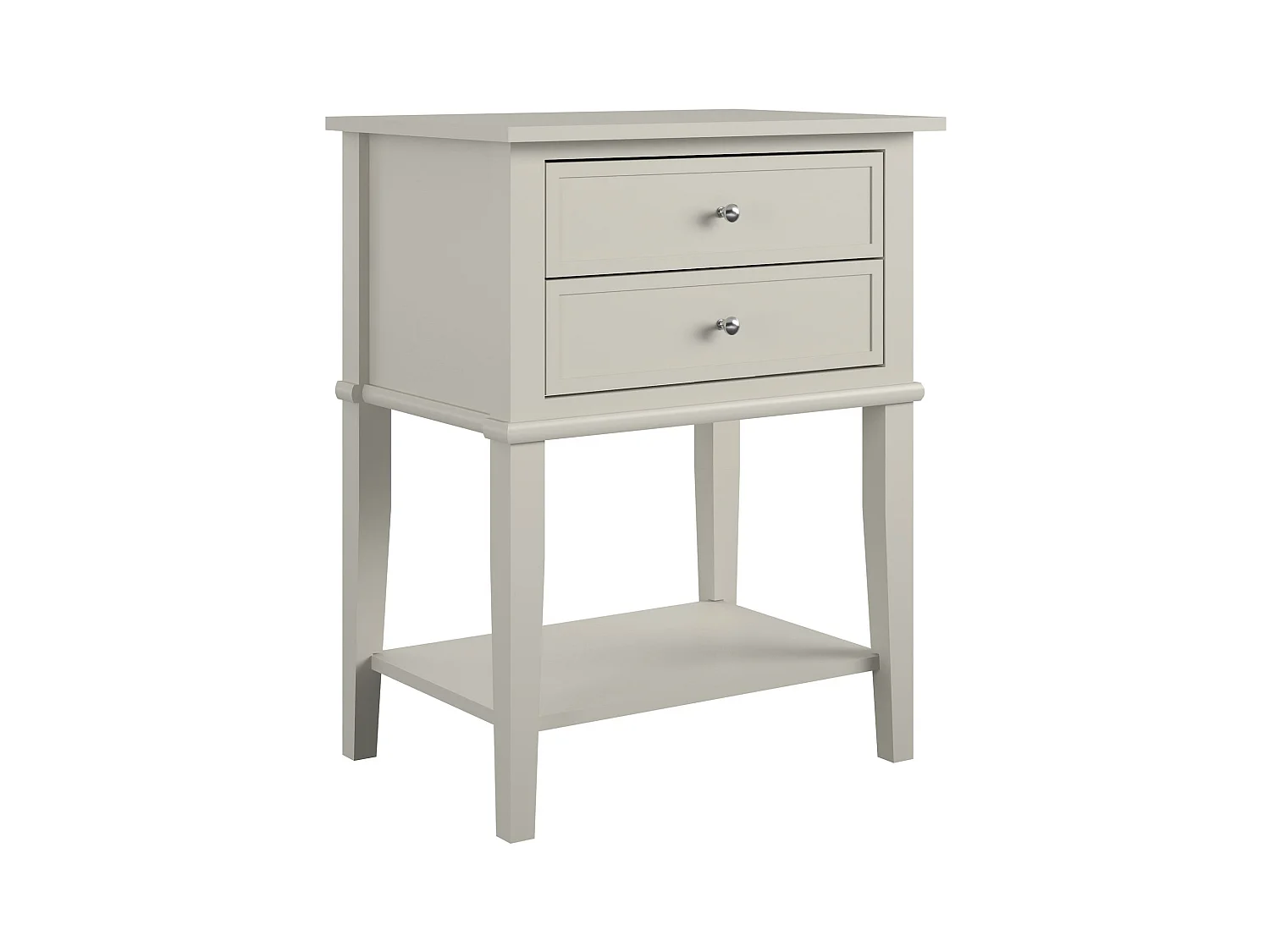 Franklin | Table d'appoint avec 2 tiroirs en MDF taupe