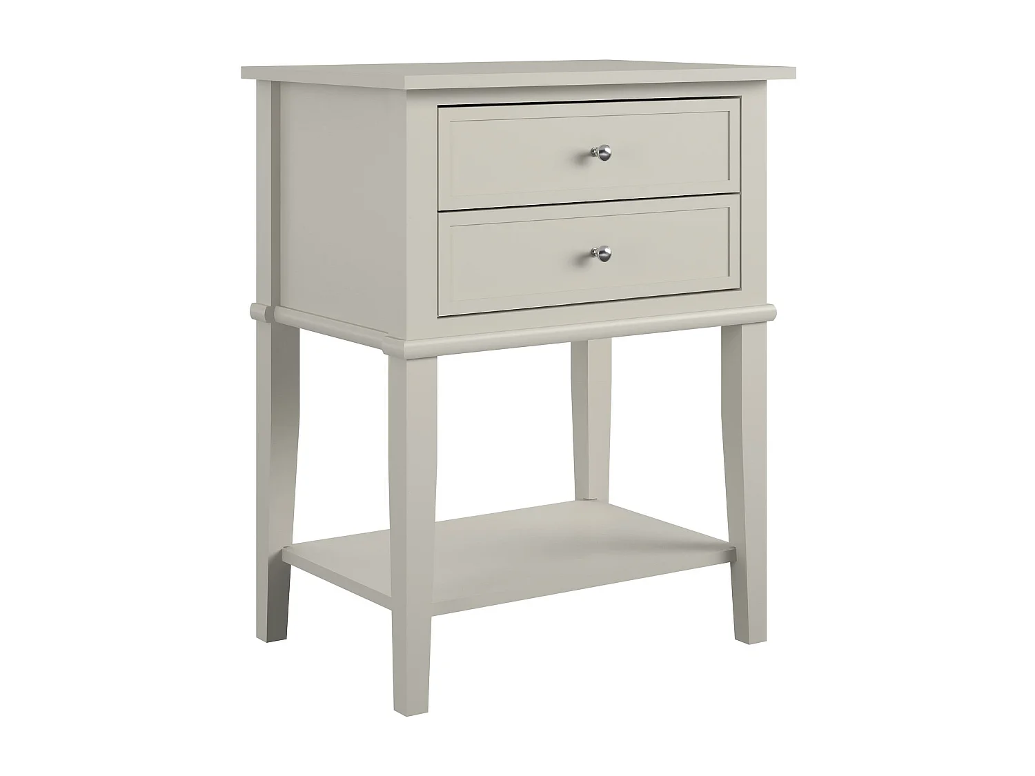 Franklin | Table d'appoint avec 2 tiroirs en MDF taupe