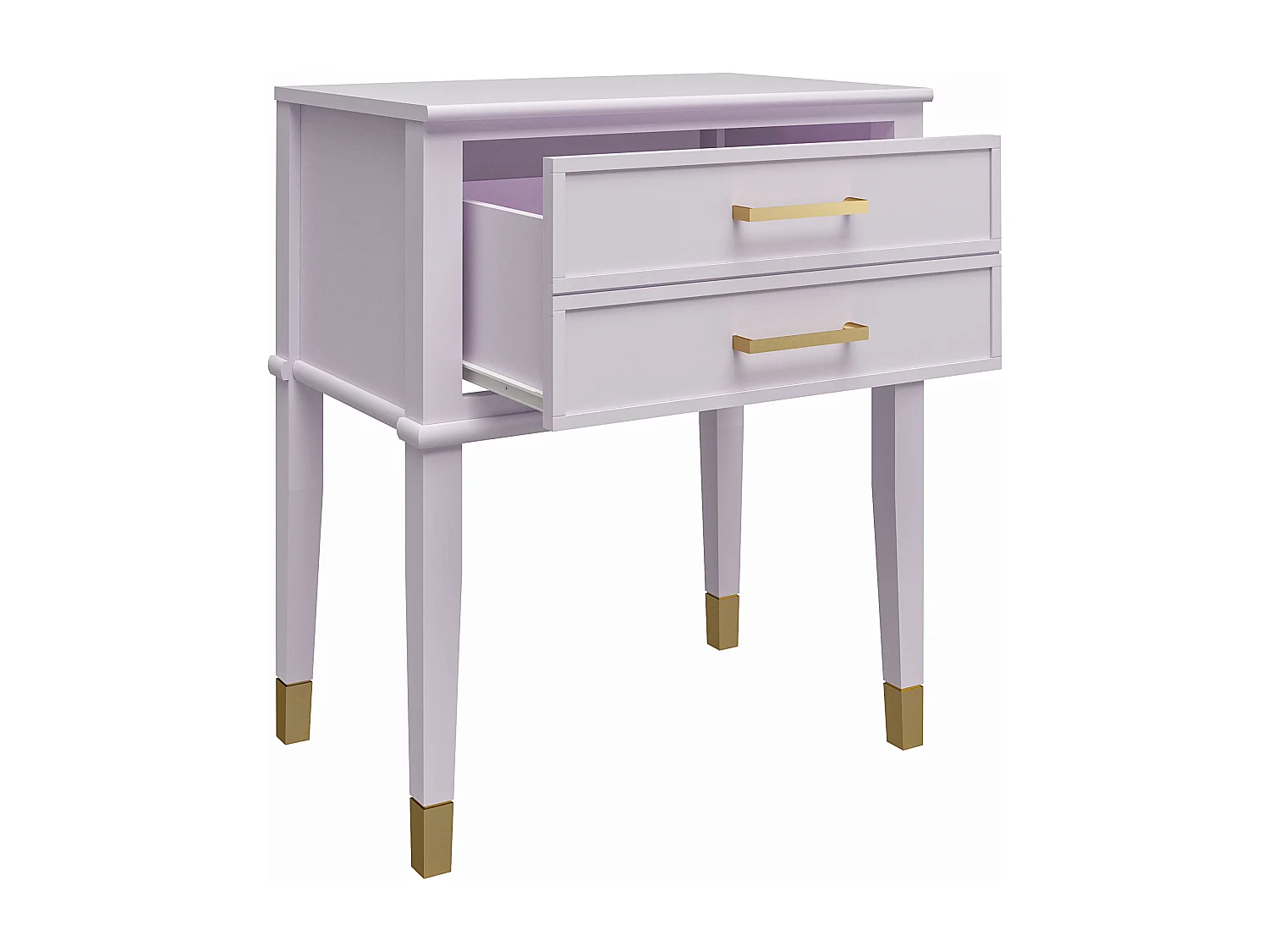 Table d'appoint avec 2 tiroirs en MDF violet