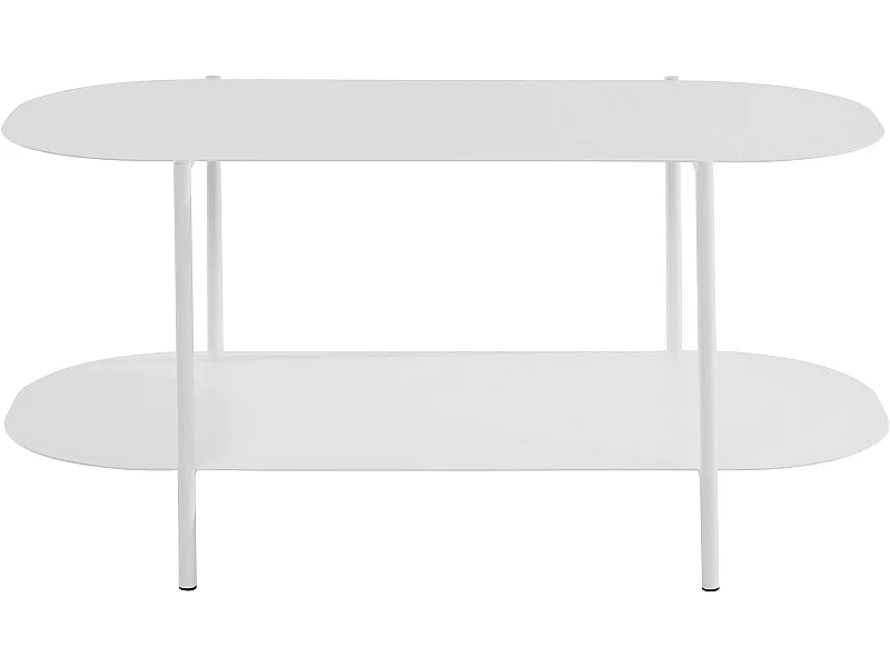Siliam | Table basse avec 1 étagère en métal blanc