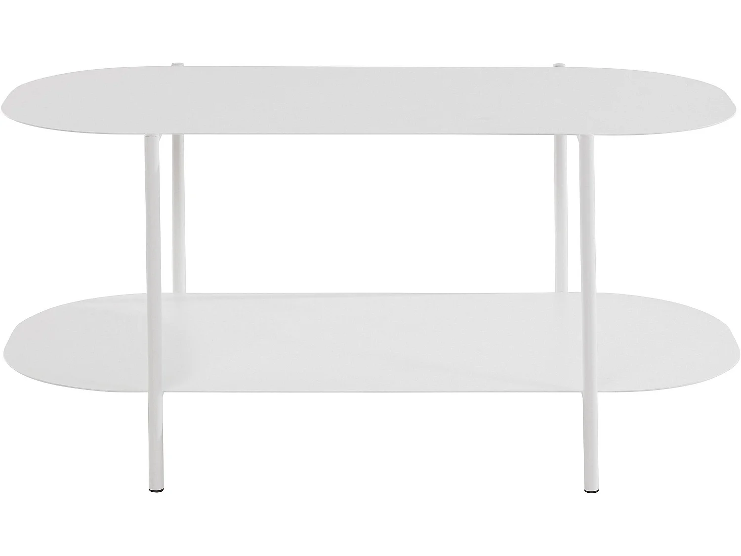 Mesa de centro con 1 balda en metal blanco