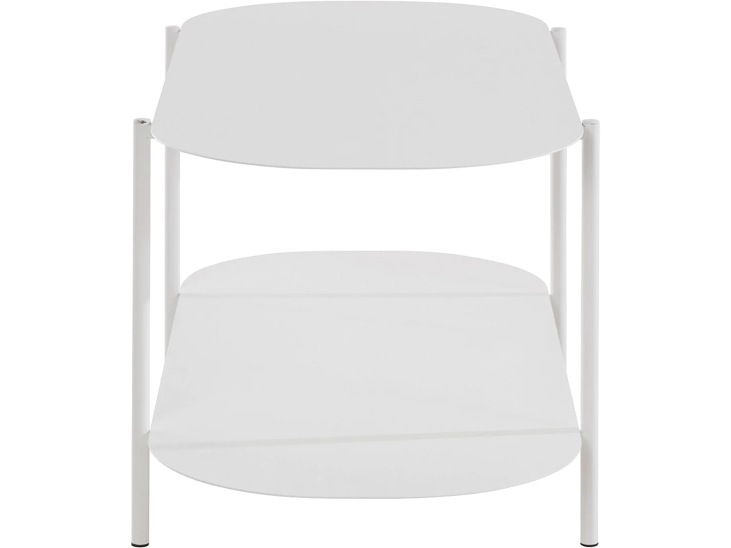 Mesa de centro con 1 balda en metal blanco