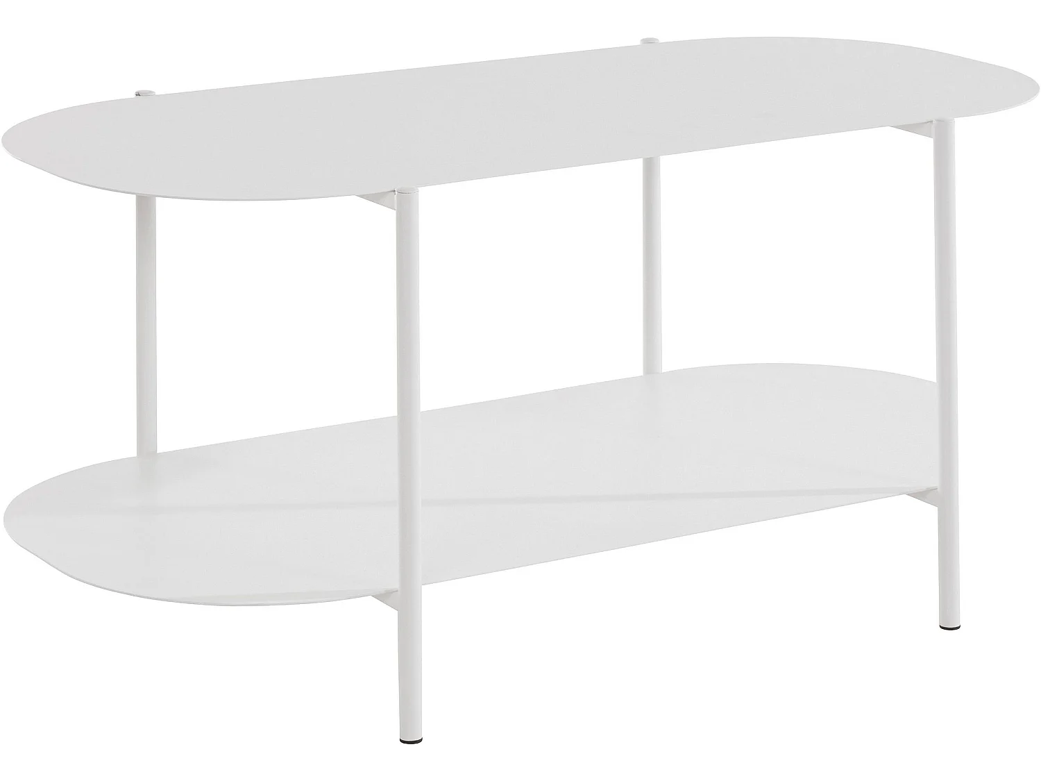 Mesa de centro con 1 balda en metal blanco