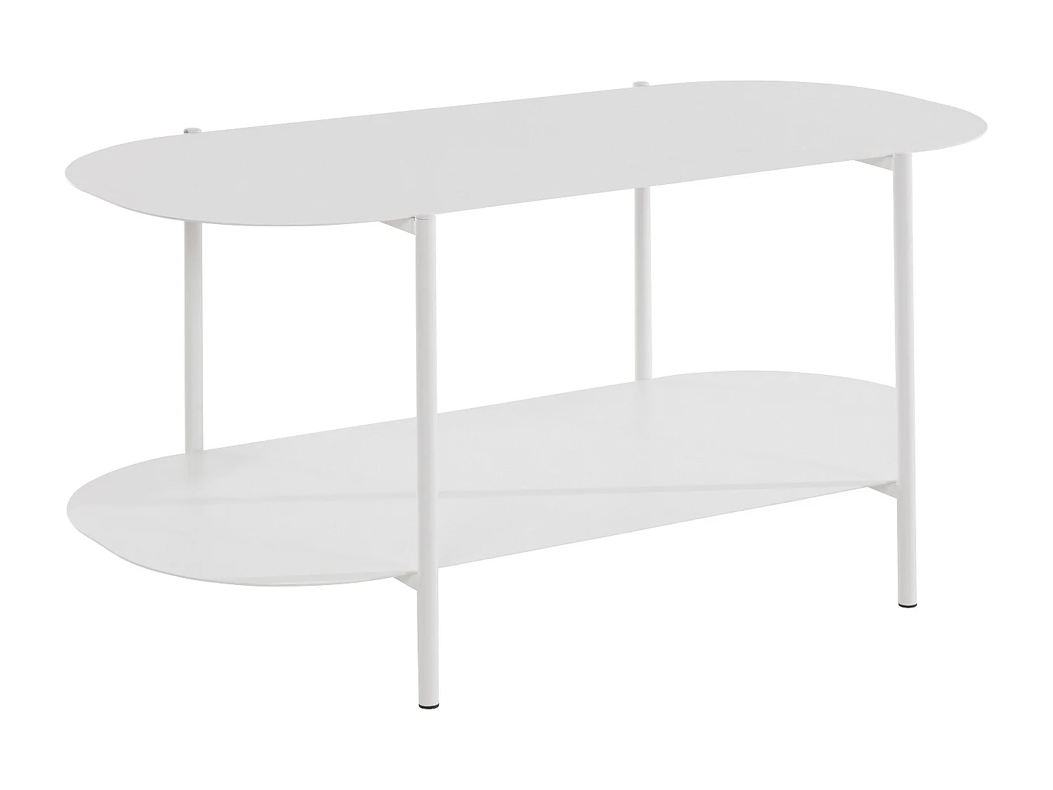 Siliam | Table basse avec 1 étagère en métal blanc