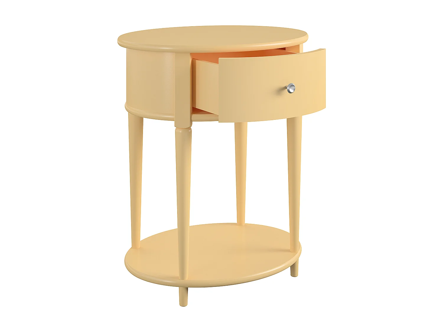Aurora | Table d'appoint avec 1 tiroir en MDF jaune