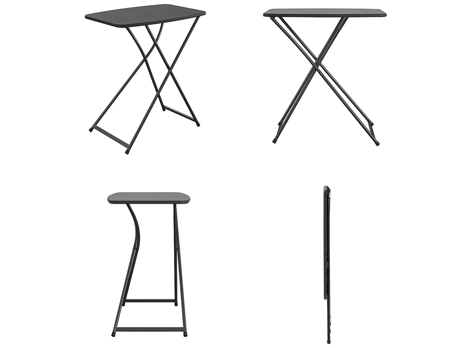 Dorel | Ensemble de 2 tables pliantes en résine noire