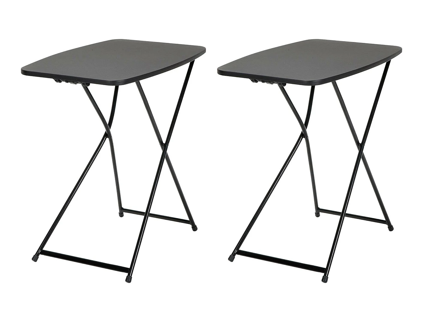 Dorel | Ensemble de 2 tables pliantes en résine noire