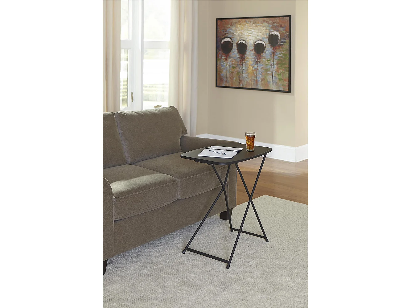 Dorel | Lote de 2 mesas plegables de resina negra