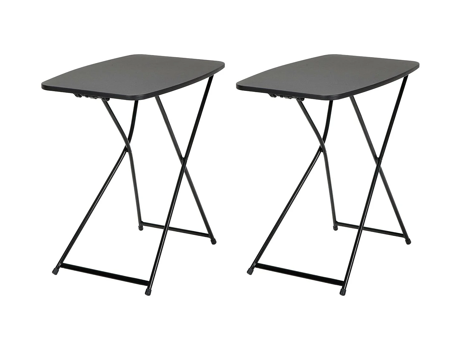 Dorel | Lote de 2 mesas plegables de resina negra