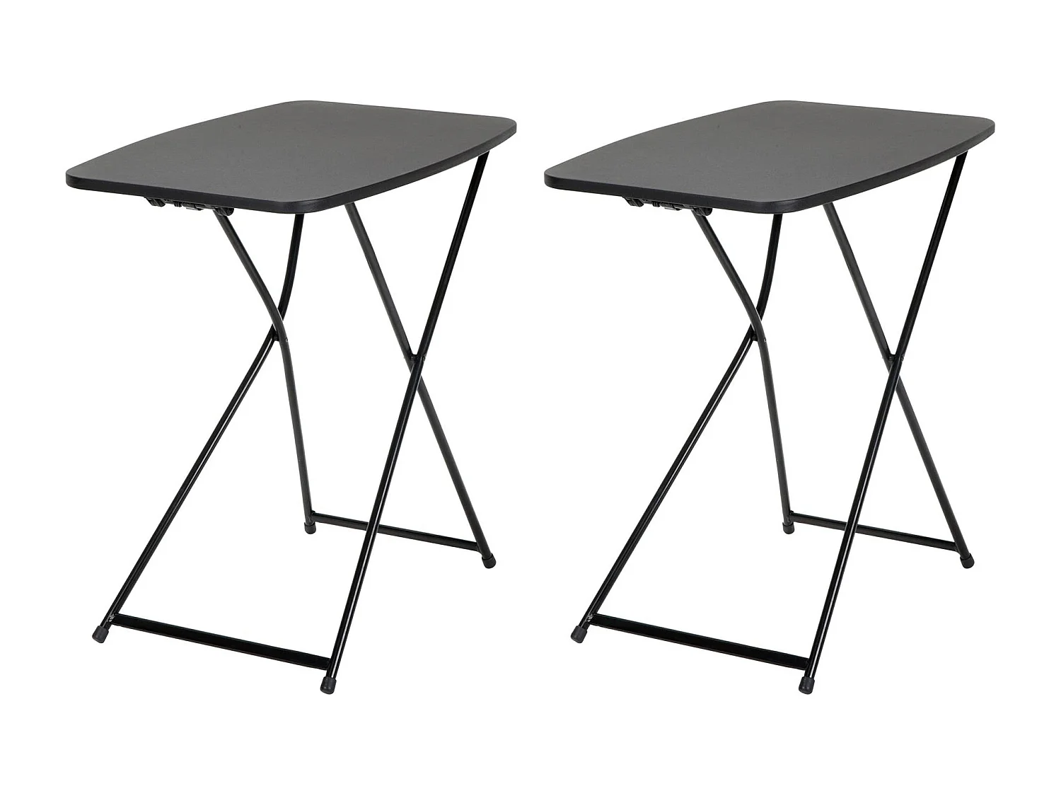 Dorel | Set van 2 klaptafels in hars zwart