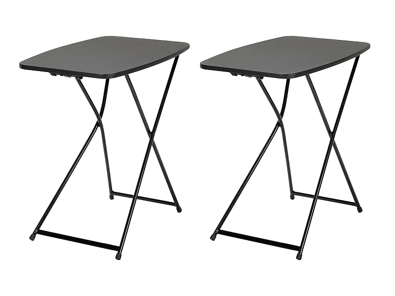 Dorel | Ensemble de 2 tables pliantes en résine noire