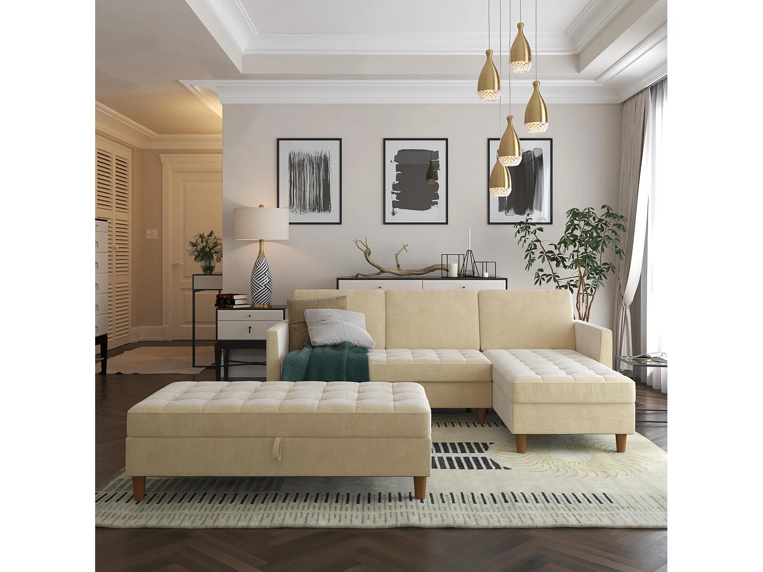 Fairmont | Table d'appoint avec 1 porte en MDF noir