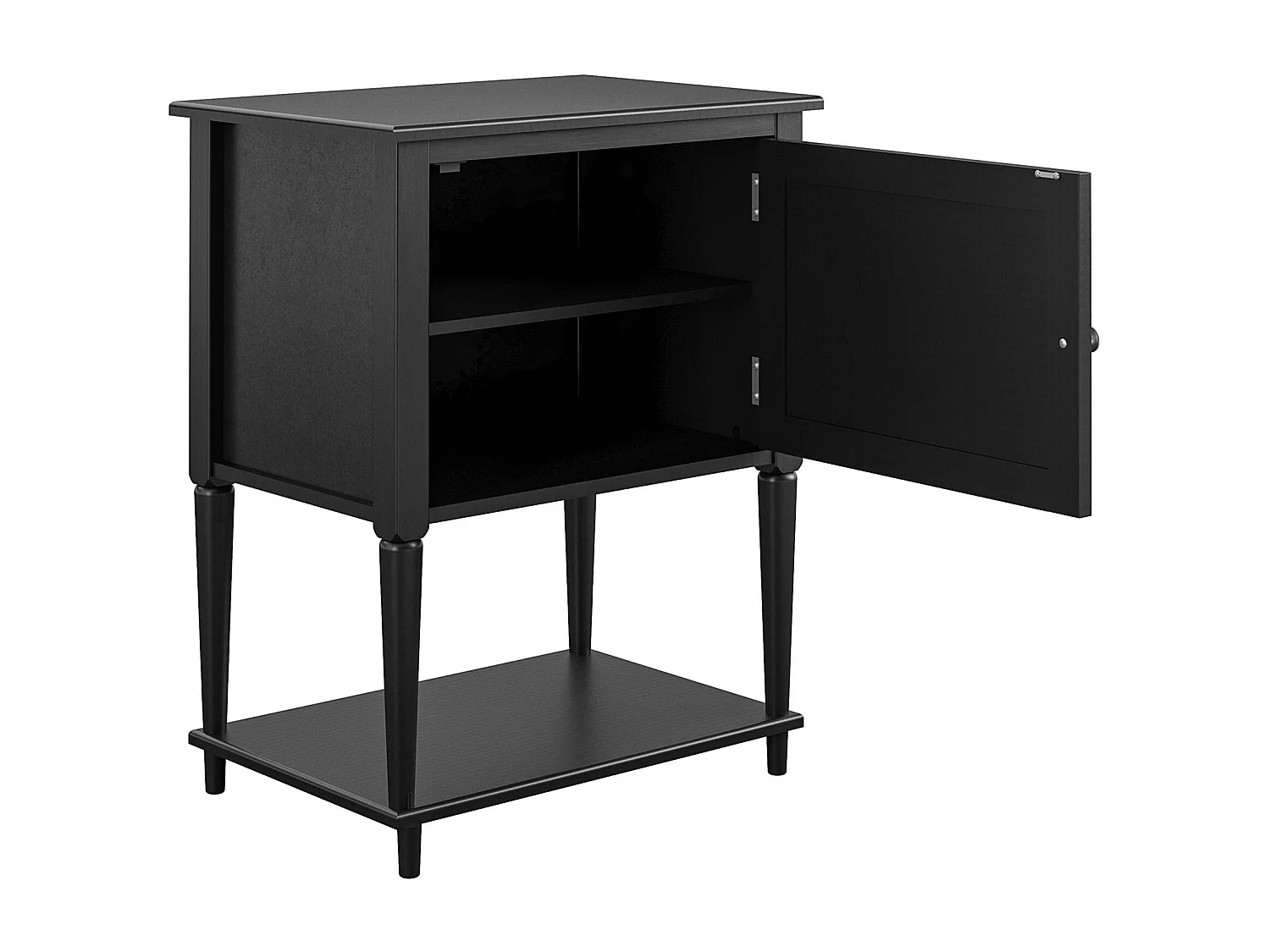 Akzenttisch mit 1 Tür aus MDF, schwarz