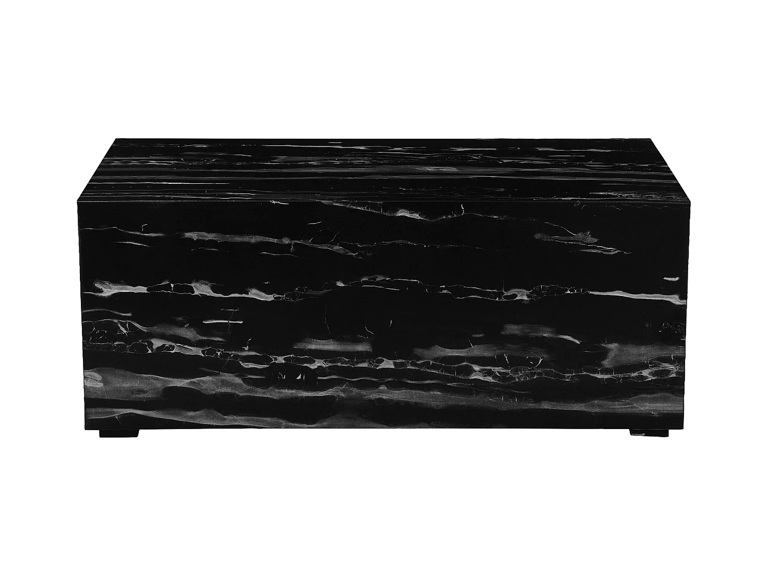 Vito | Table d'appoint en MDF marbre gris noir