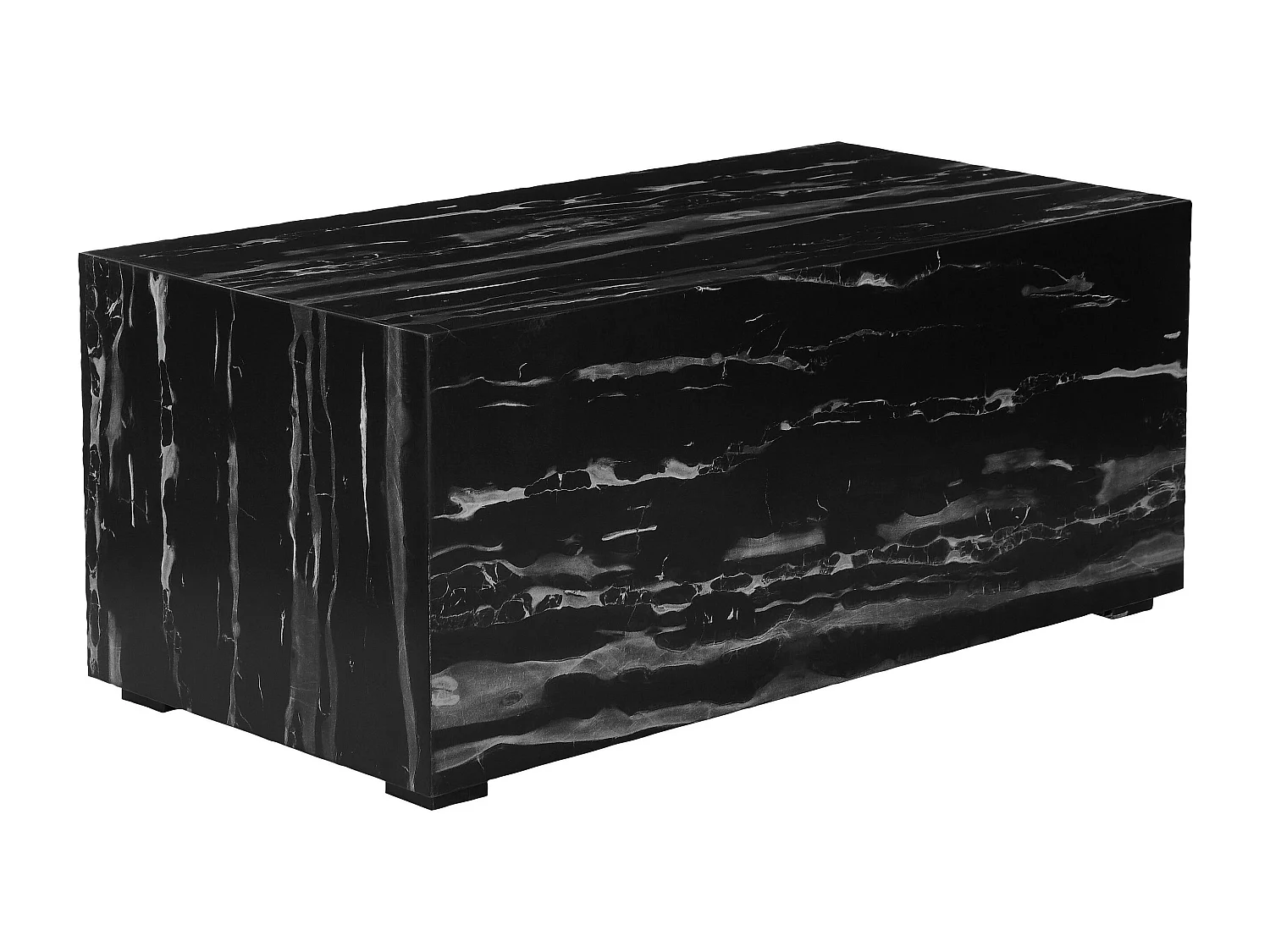 Vito | Table d'appoint en MDF marbre gris noir