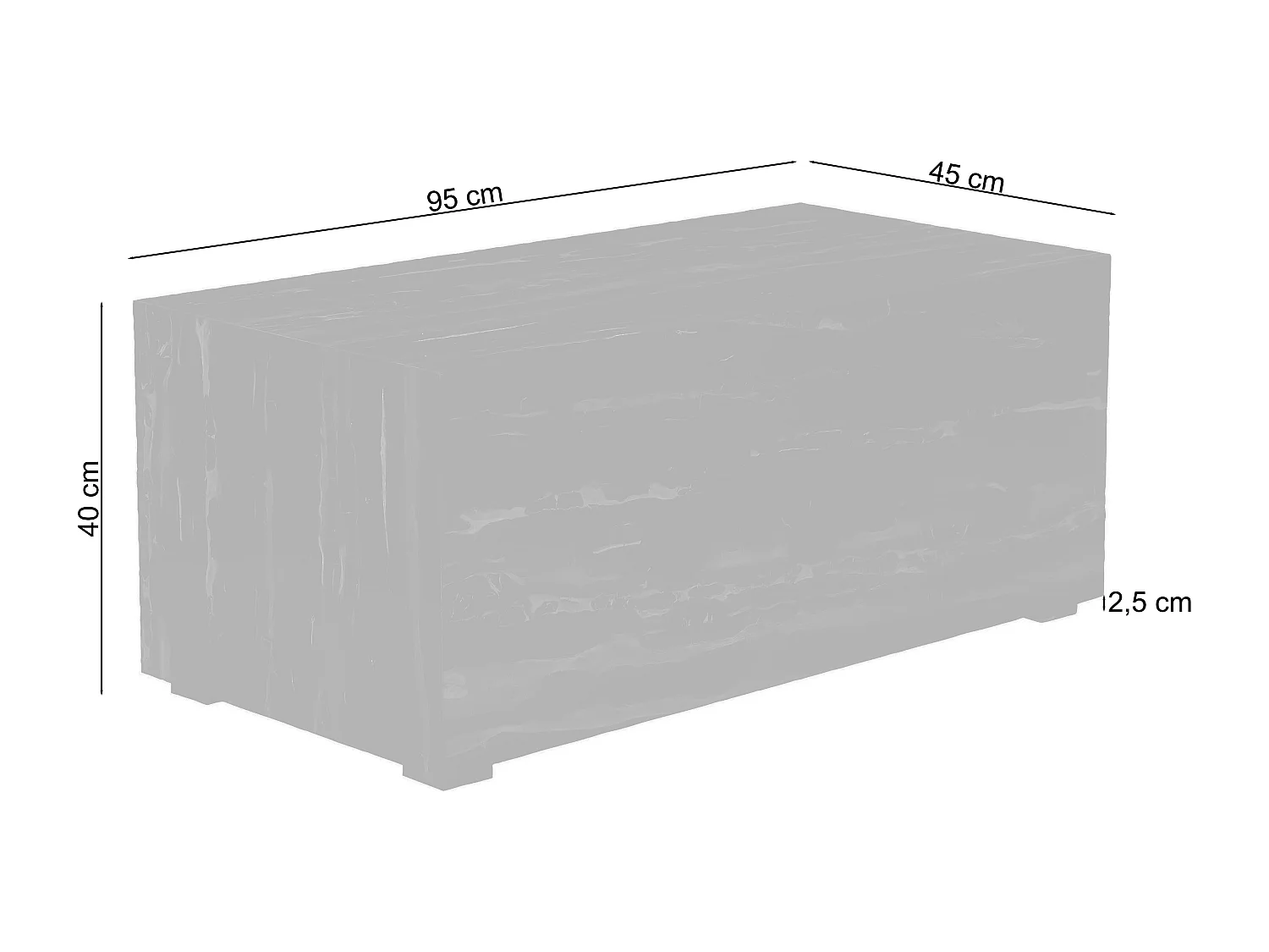 Akzenttisch aus schwarzgrauem MDF-Marmor