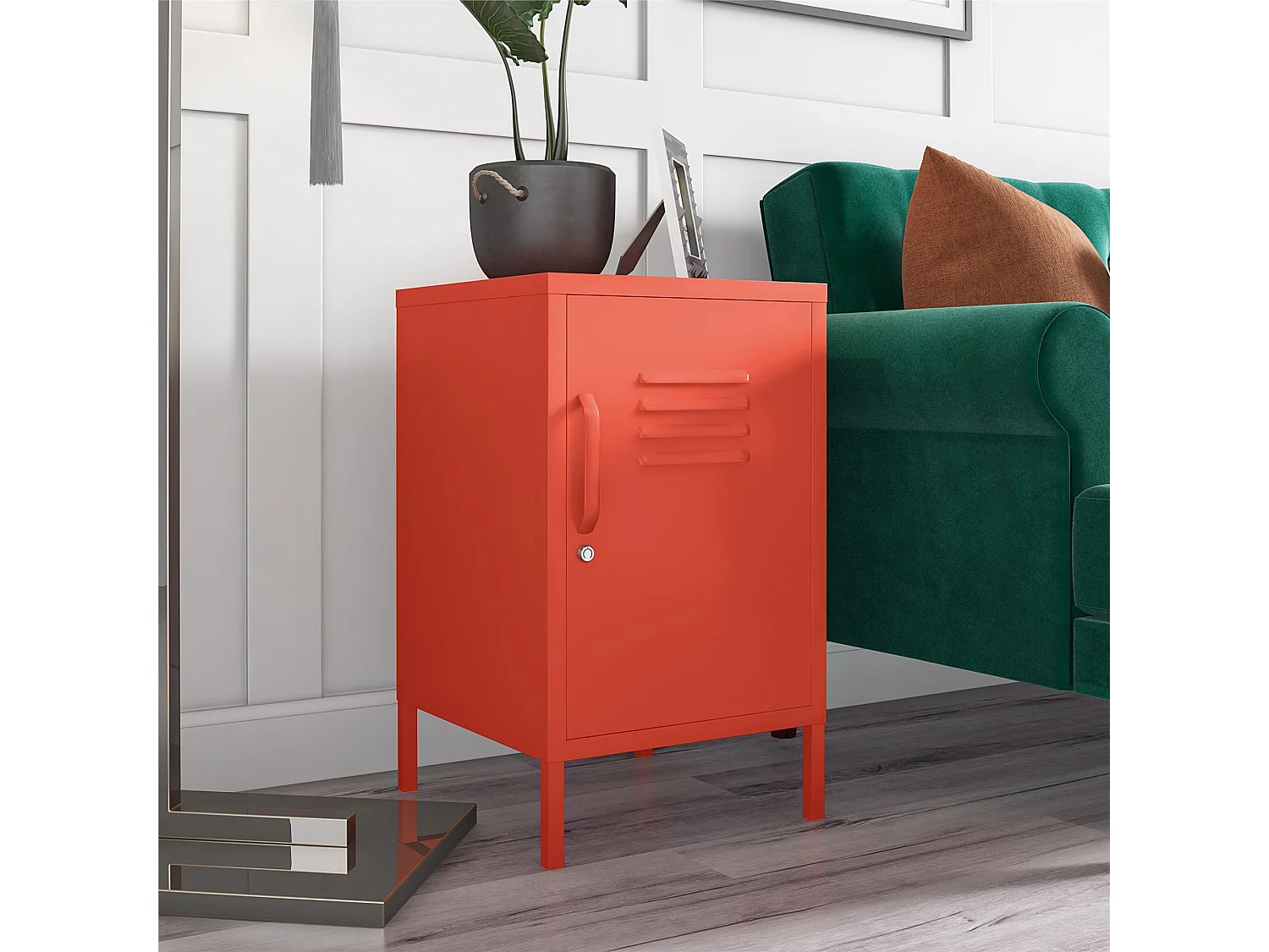 Cache | Table d'appoint revêtement en poudre en métal orange