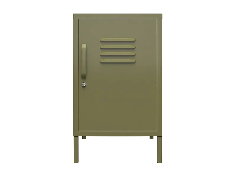 Bradford | Table d'appoint avec 1 porte en métal vert olive