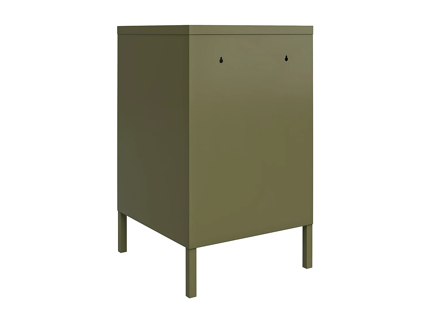 Mesa decorativa con 1 puerta en metal verde oliva