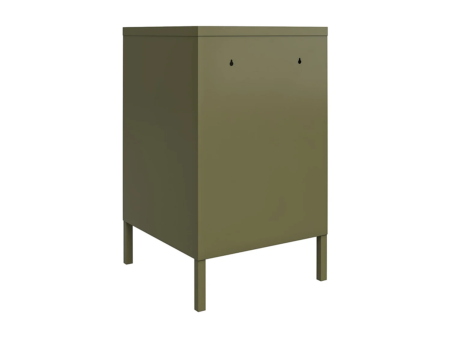 Mesa decorativa con 1 puerta en metal verde oliva