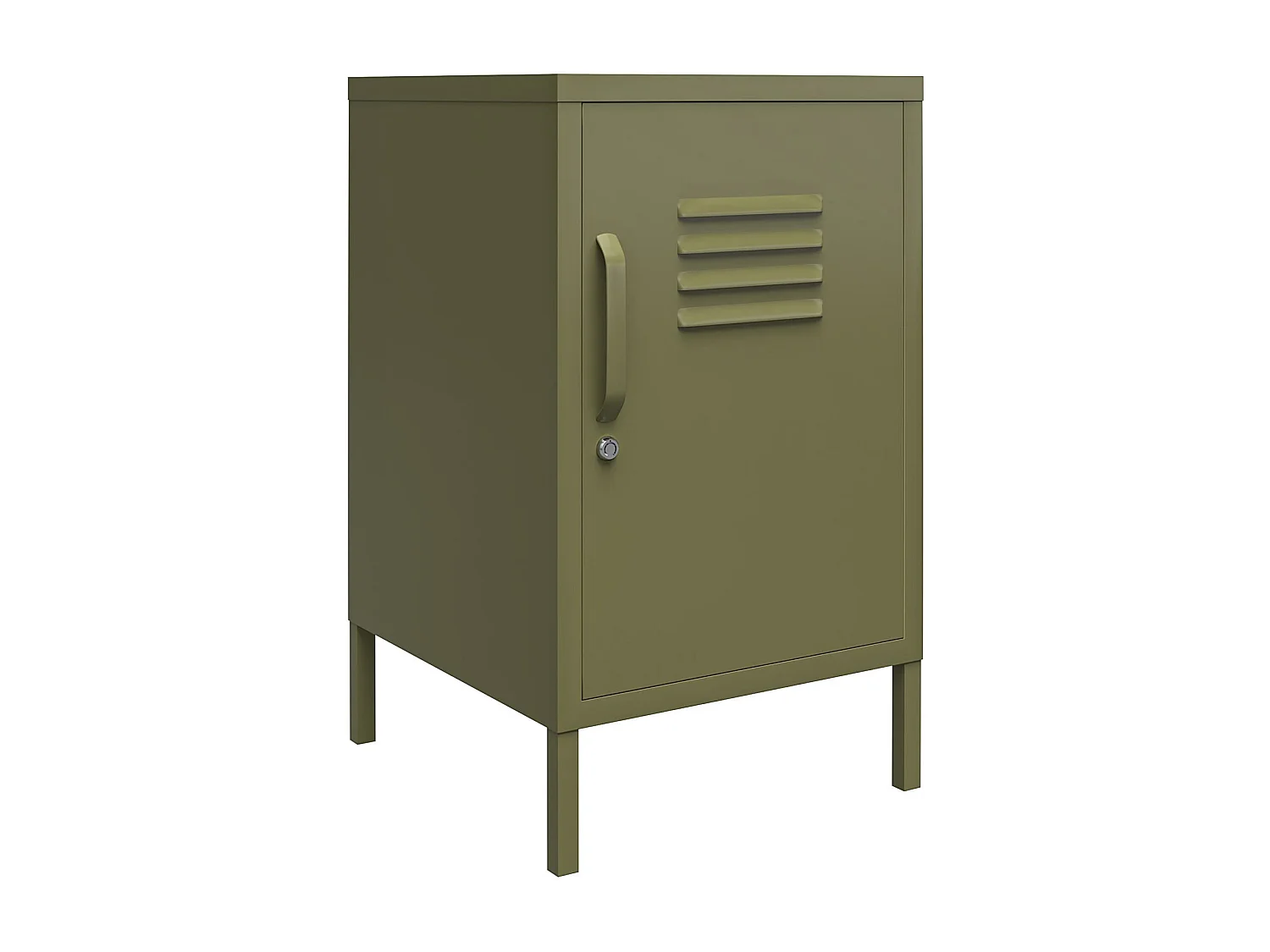 Bradford | Table d'appoint avec 1 porte en métal vert olive
