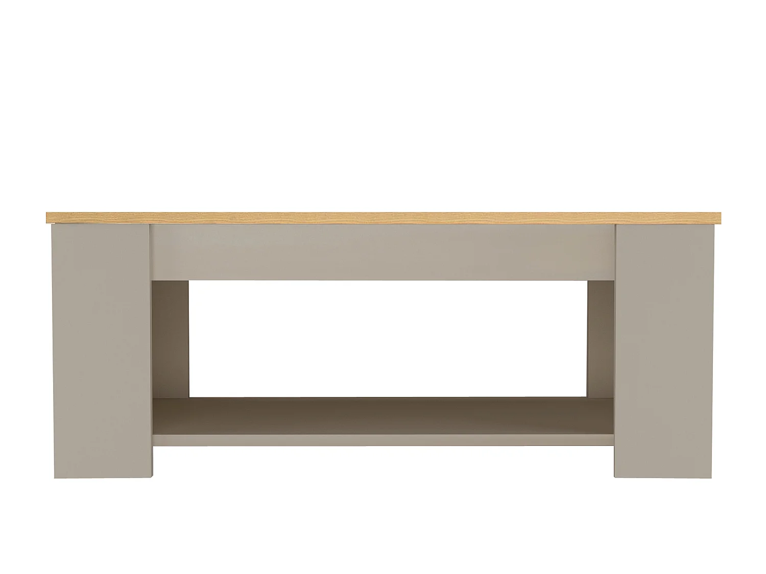 Emerald | Table basse avec 1 étagère en MDF chêne et crème