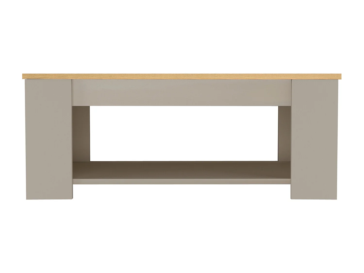 Emerald | Table basse avec 1 étagère en MDF chêne et crème